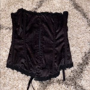 Fredericks of Hollywood black satin bustier